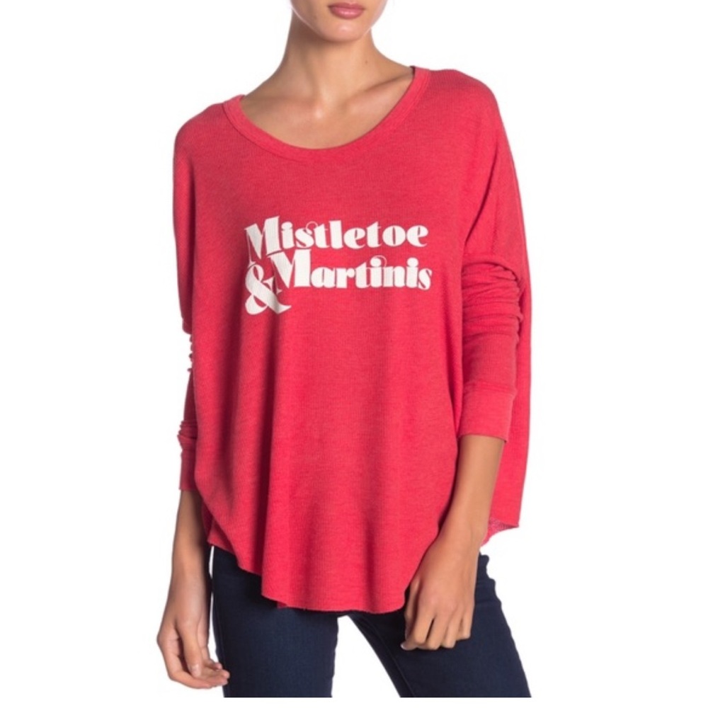 WILDFOX shirt size L mistletoe and martinis